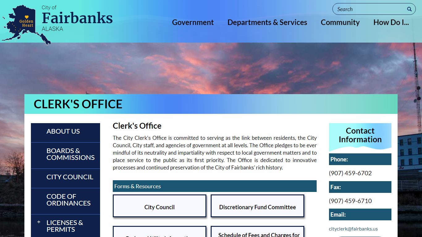 Clerk's Office | Fairbanks Alaska